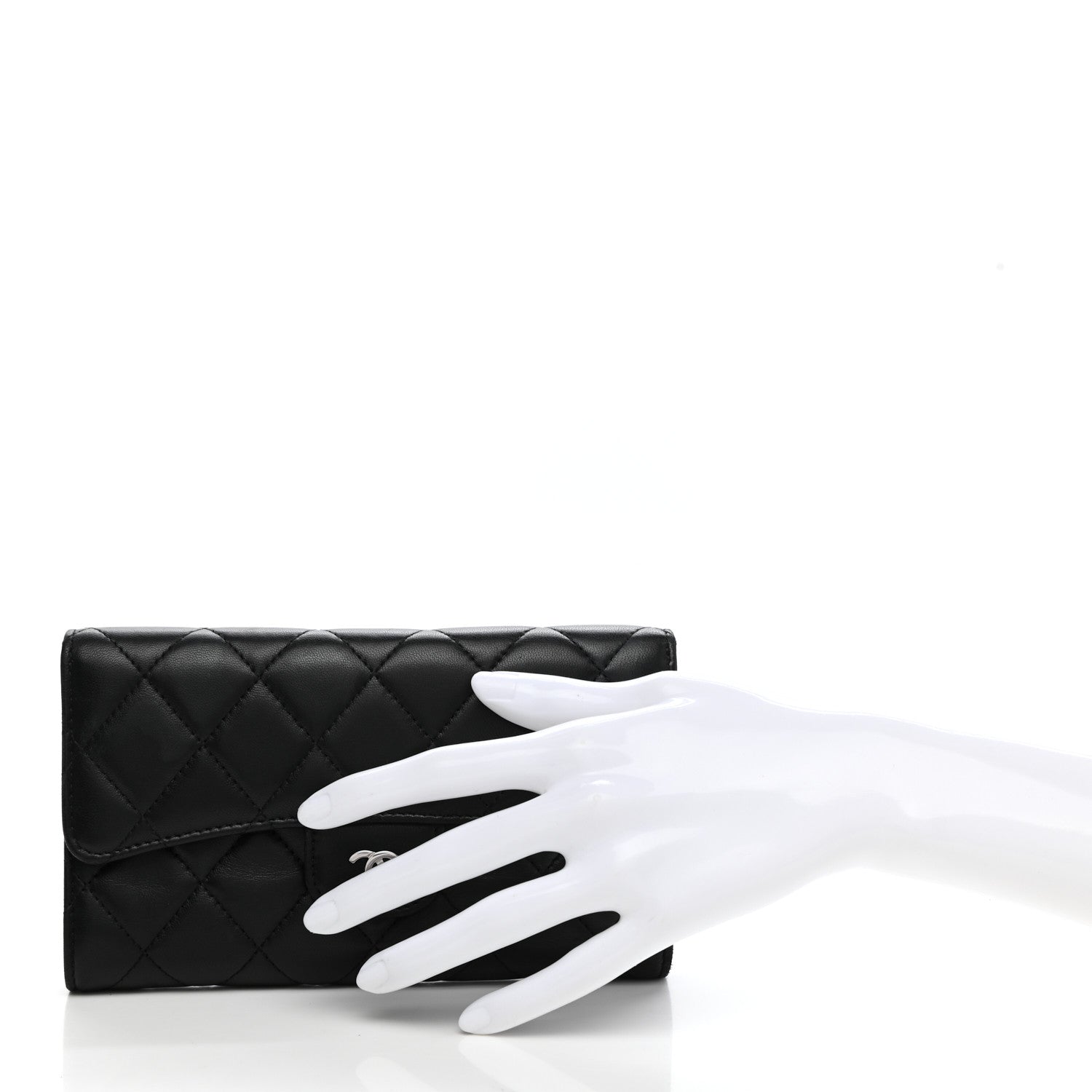 Chanel Lambskin Quilted Large Flap Wallet Black 2 of 11