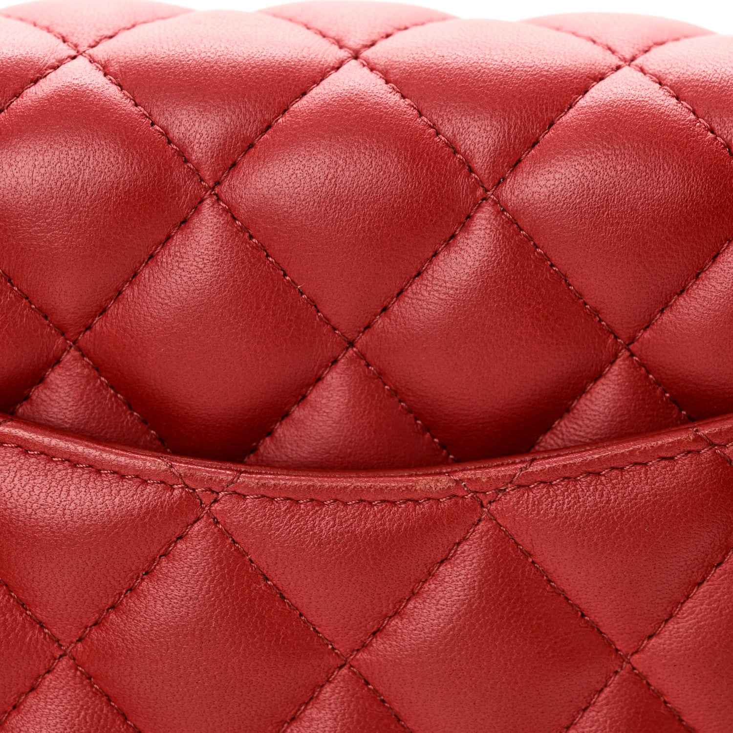 Chanel Lambskin Quilted Mini Square Flap Red 12 of 13