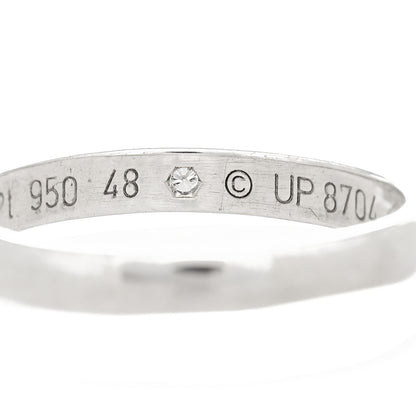 Cartier Platinum Diamond 2.6mm 1895 Wedding Band Ring 51 5.75 5 of 7