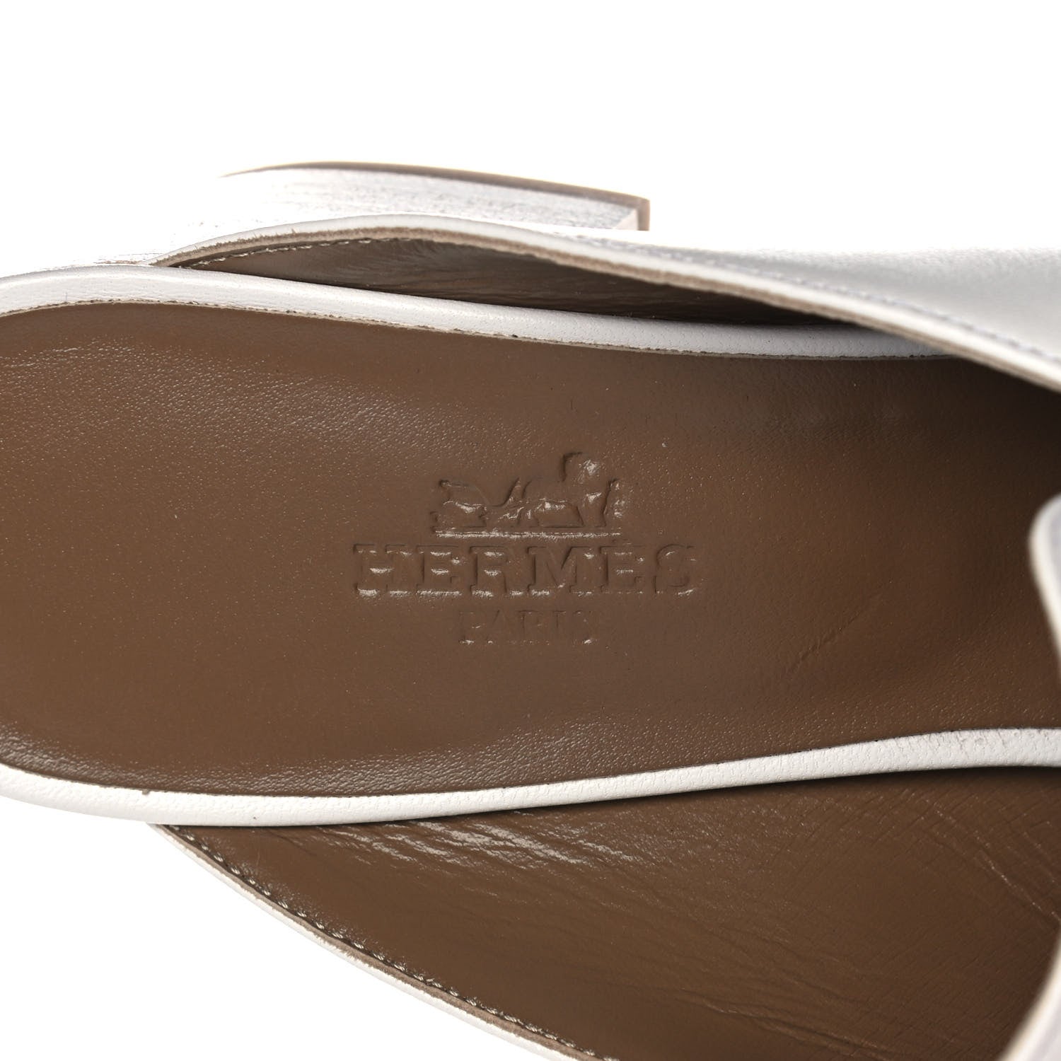 Hermes Goatskin Tuileries Mules 37.5 White 7 of 10