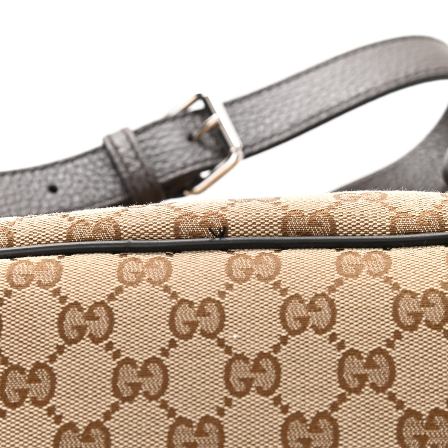Gucci Monogram Dollar Calfskin O Drawstring Backpack Beige Ebony Testa di Moro Dark Chocolate 12 of 12