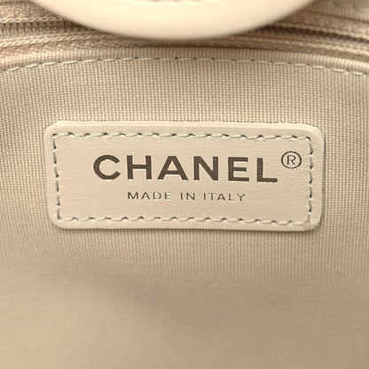 Chanel Canvas Calfskin Striped Medium Deauville Tote White Black 8 of 14