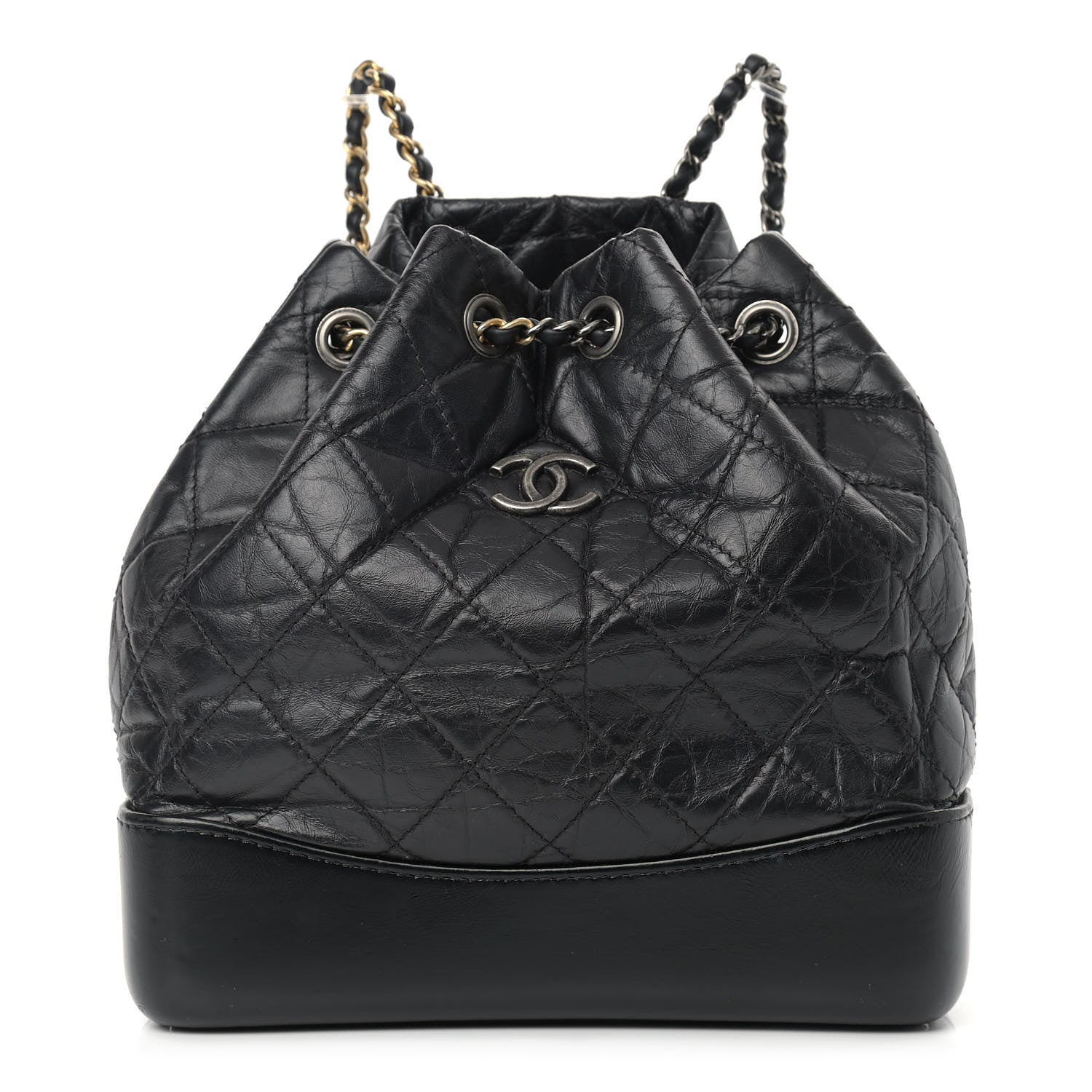 Chanel Aged Calfskin Quilted Small Gabrielle Backpack Black 1 of 12