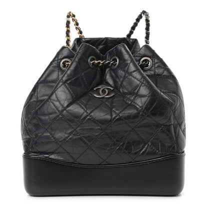 Chanel Aged Calfskin Quilted Small Gabrielle Backpack Black 1 of 12