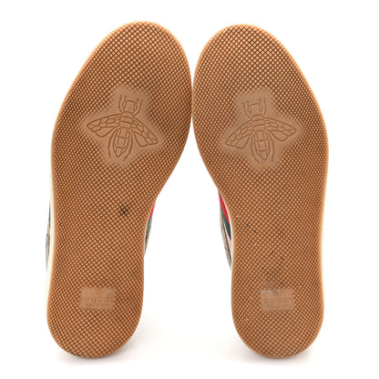 Gucci GG Supreme Monogram Harness Calfskin Web Womens Screener Sneakers 35 Beige Ebony Rosso Harness Brown 6 of 9