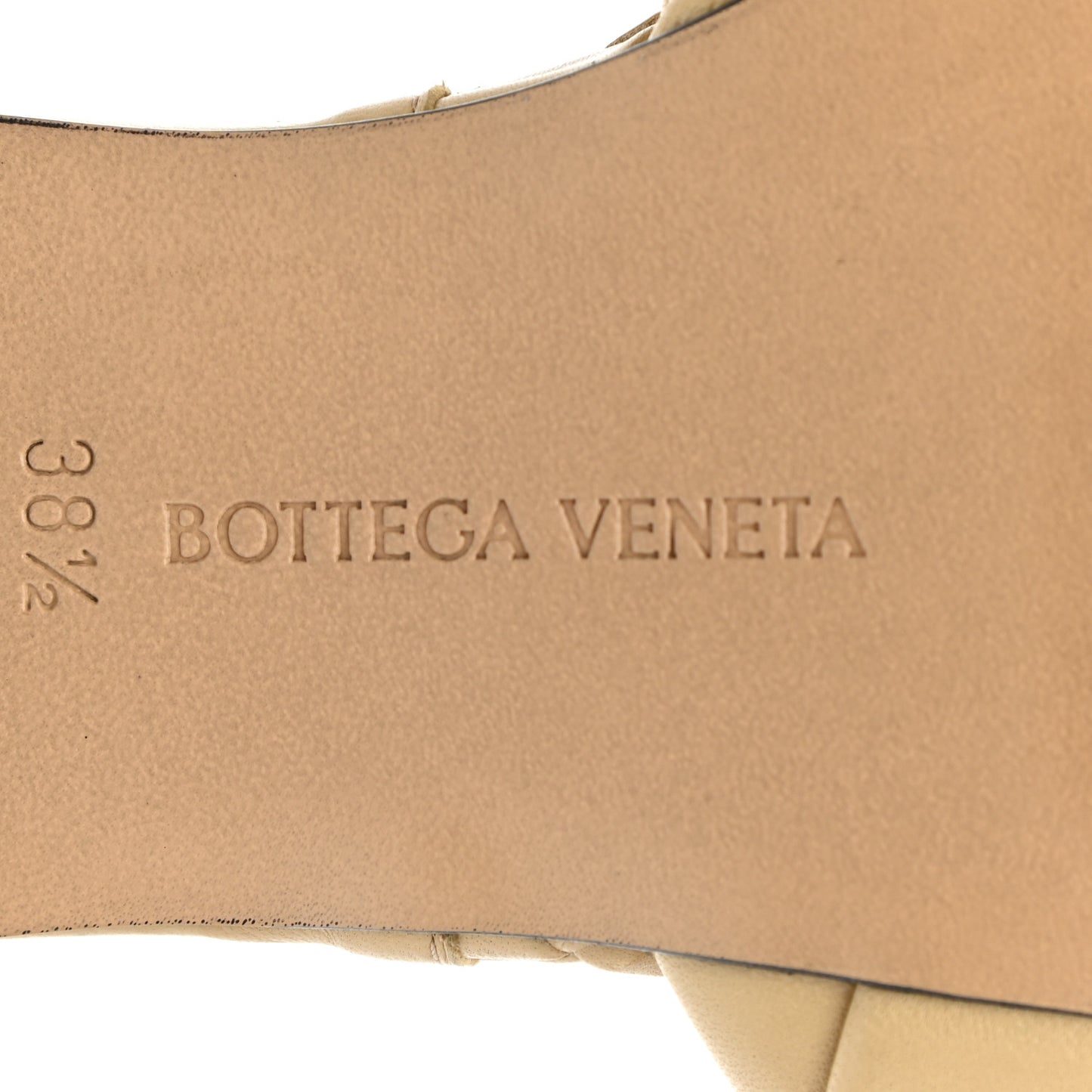 Nappa Maxi Intrecciato Lido Flat Sandals 38.5 Cane Sugar