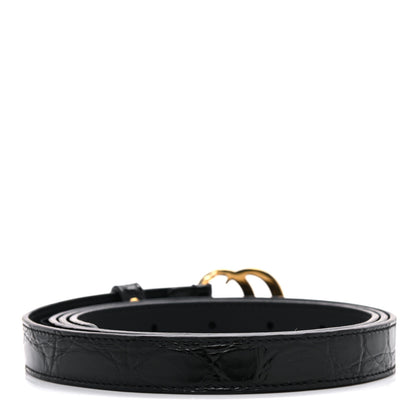 Gucci Crocodile Double G 20mm Belt 120 48 Black 2 of 5