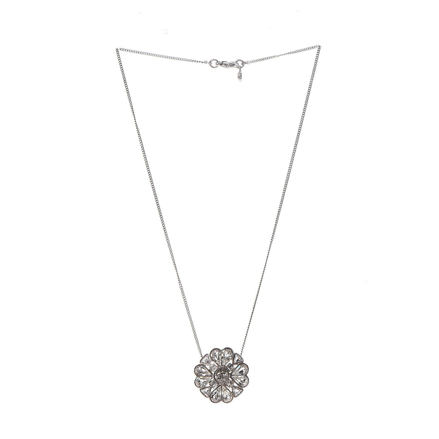 Crystal Strass CC Necklace Silver