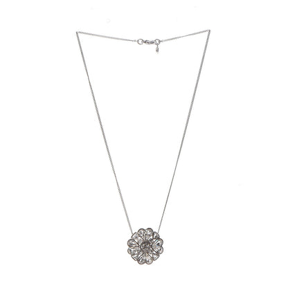 Chanel Crystal Strass CC Necklace Silver 4 of 8