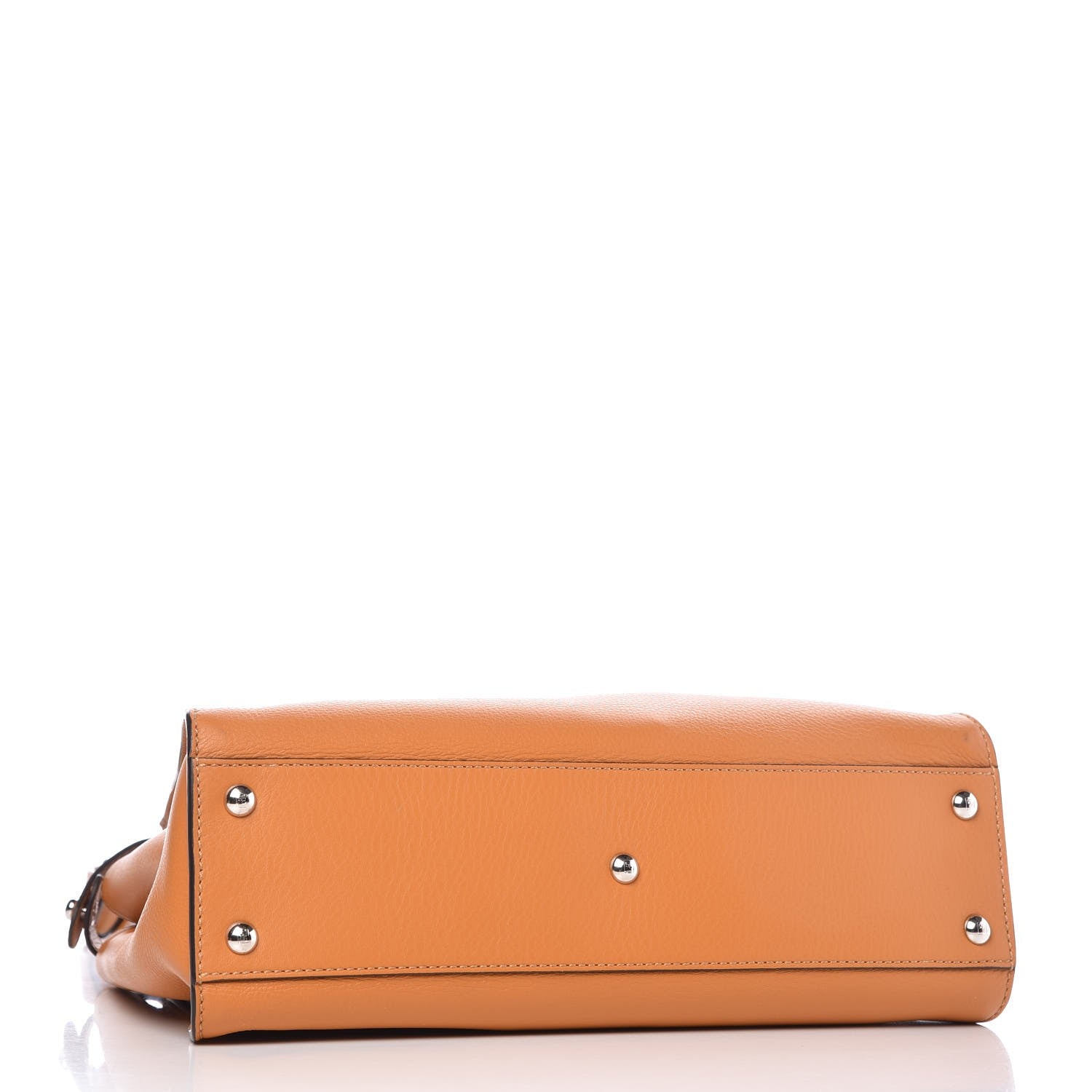 Fendi Vitello Seta Shiny Nappa Plexiglass Granite Medium Peekaboo Iconic Satchel Ginger Latte 4 of 15