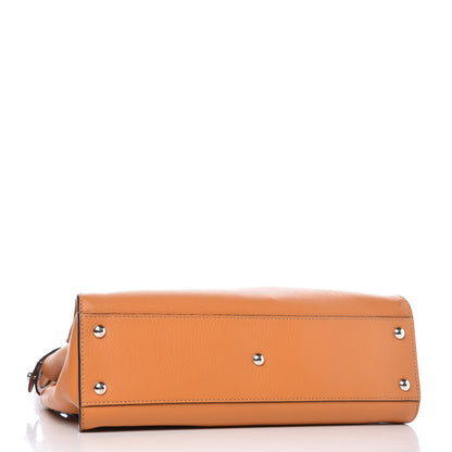 Fendi Vitello Seta Shiny Nappa Plexiglass Granite Medium Peekaboo Iconic Satchel Ginger Latte 4 of 15