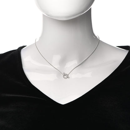Hermes 18K White Gold Diamond Finesse Pendant Necklace 2 of 6