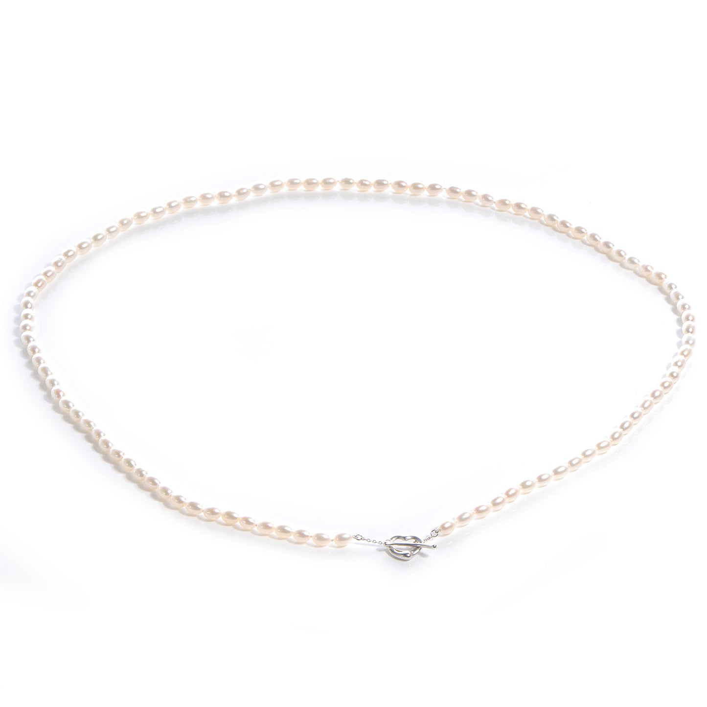 Sterling Silver Pearl Elsa Peretti Open Heart Necklace