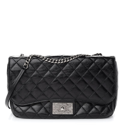 Chanel Shiny Goatskin Quilted Flap Black 1 of 9