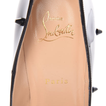 Christian Louboutin Patent Diamond Spikes 120 Pumps 39 Black Crystal 9 of 14