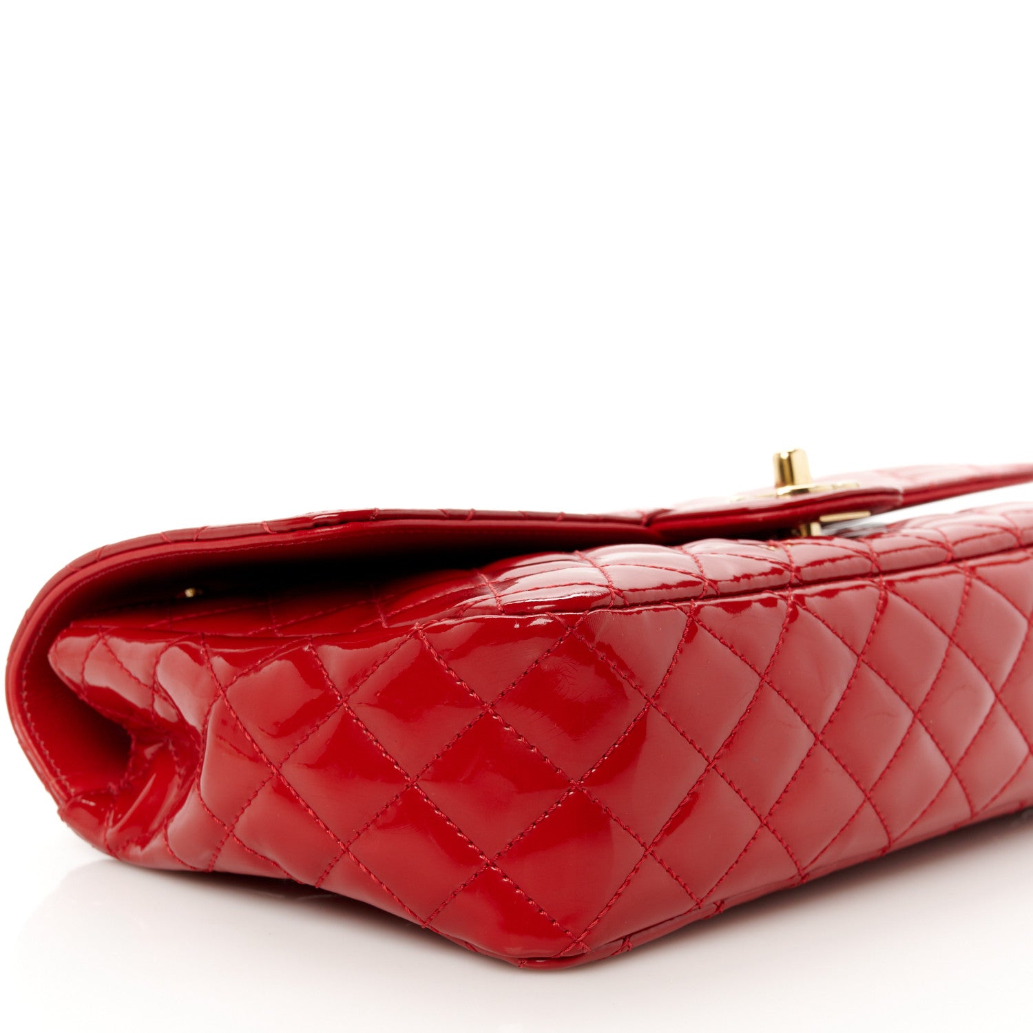 Chanel Patent Quilted Medium Single Flap Red 10 of 11