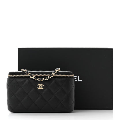 Chanel Caviar Quilted Small Vanity Case With Chain Black 11 of 11