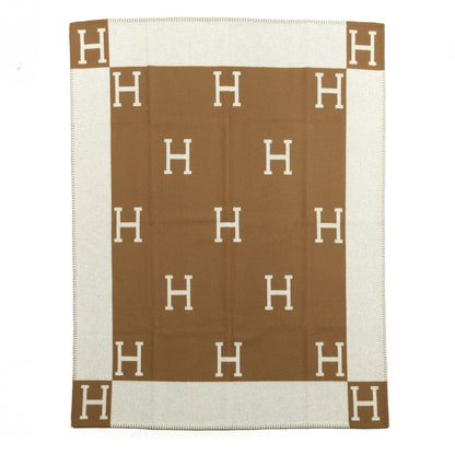 Hermes Wool Cashmere Avalon Blanket Ecru Camel 1 of 2