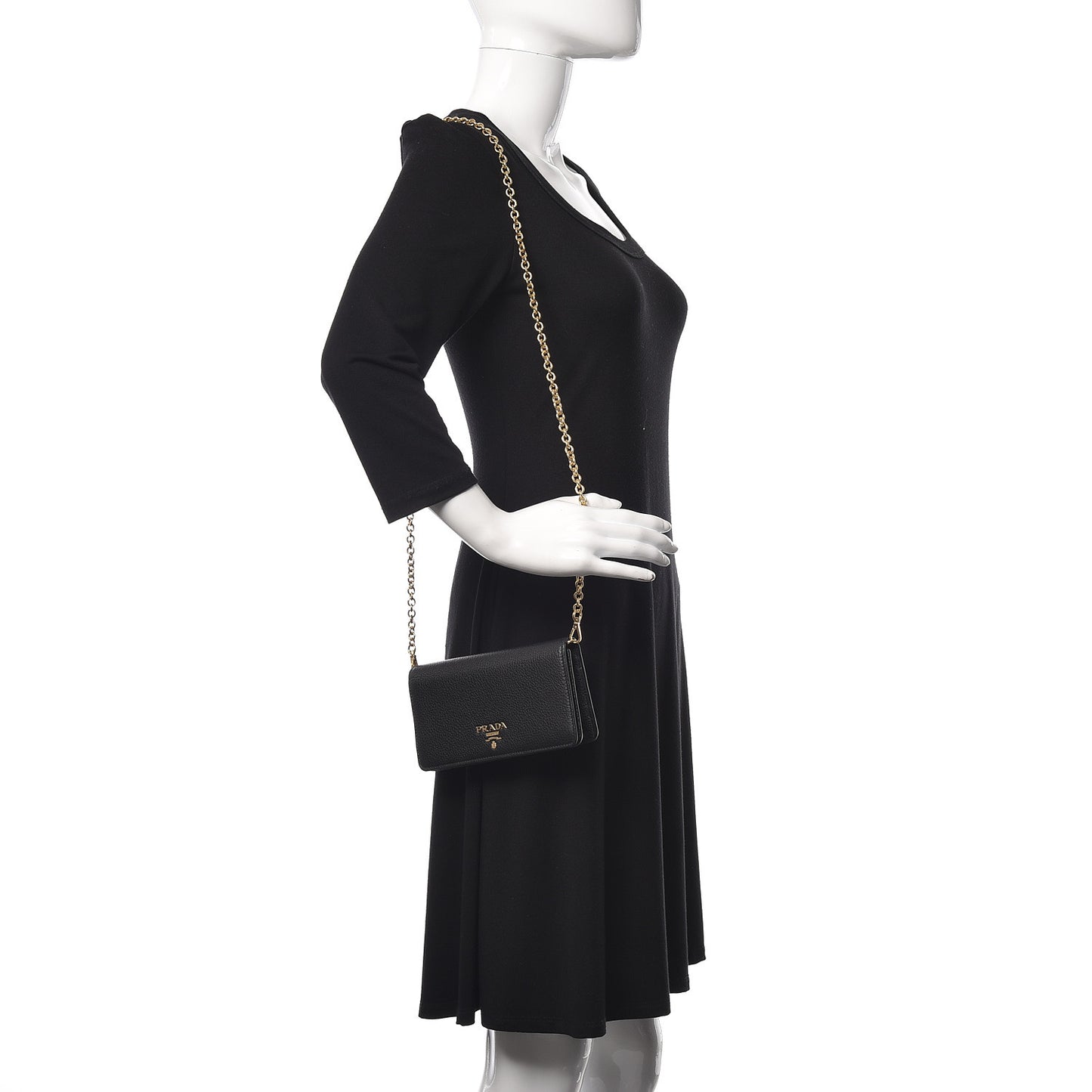 Vitello Daino Mini Crossbody Bag Black