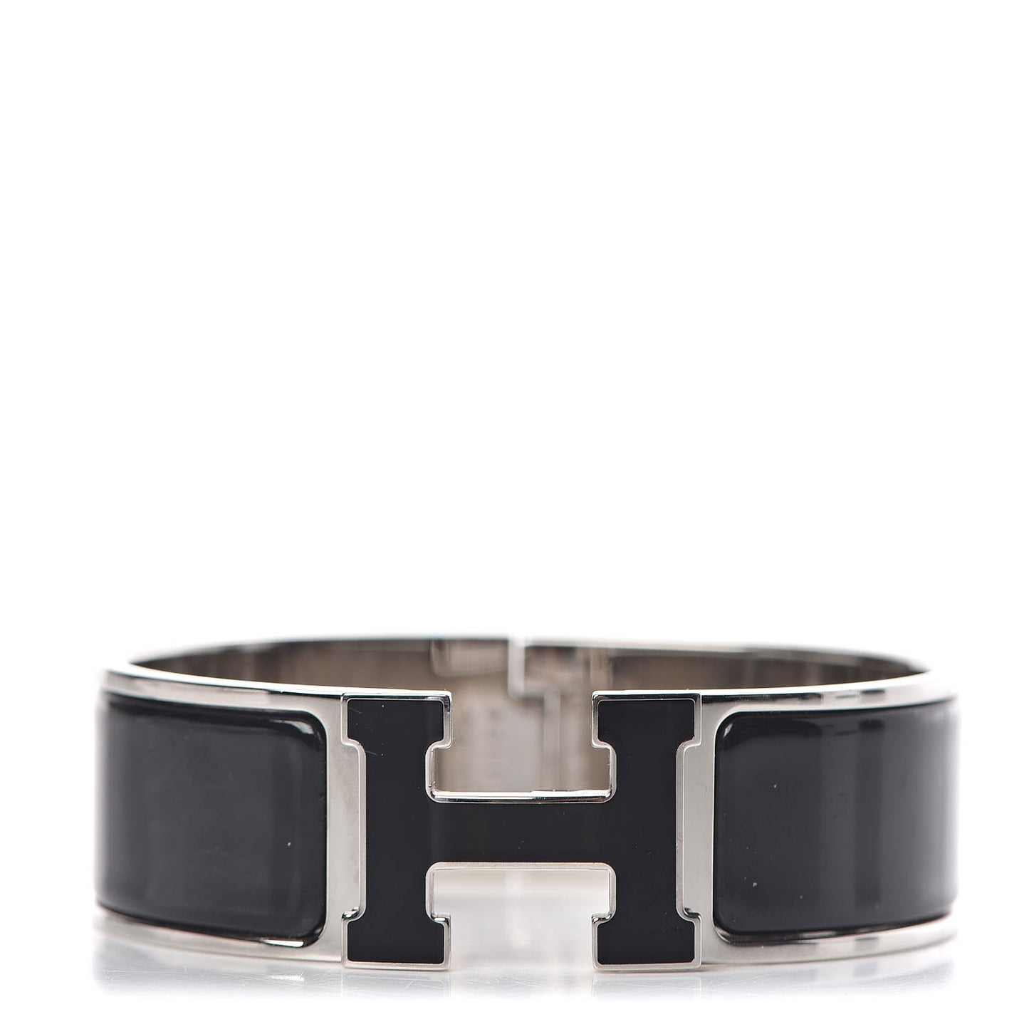 Enamel Wide Clic Clac H Bracelet GM Black