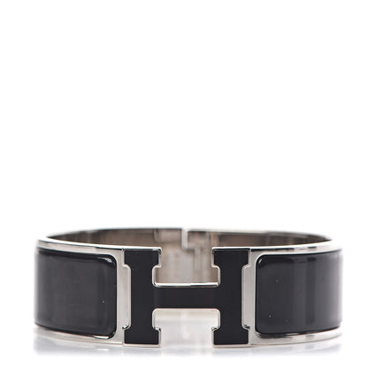 Hermes Enamel Wide Clic Clac H Bracelet GM Black 1 of 5