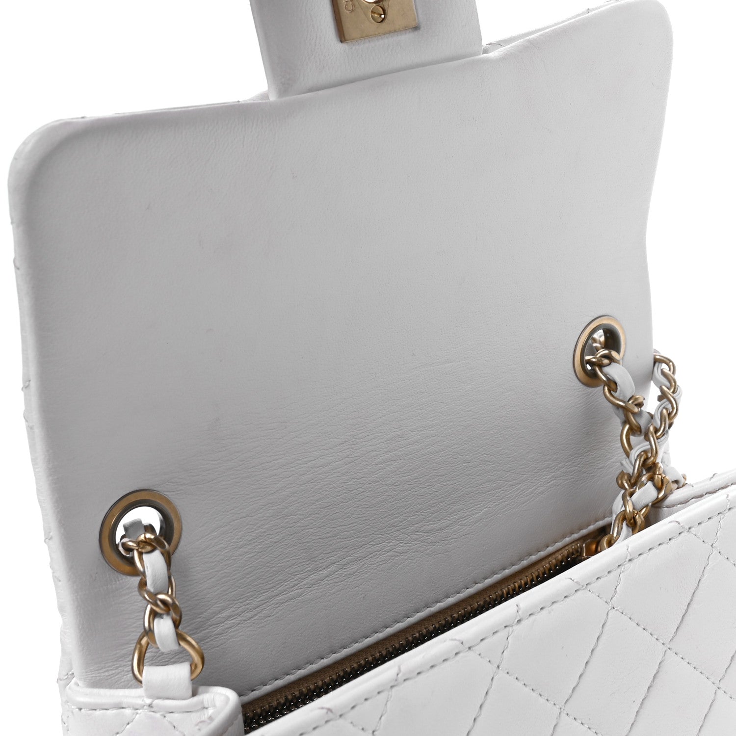 Chanel Lambskin Quilted Mini Pearl Crush Flap White 13 of 14