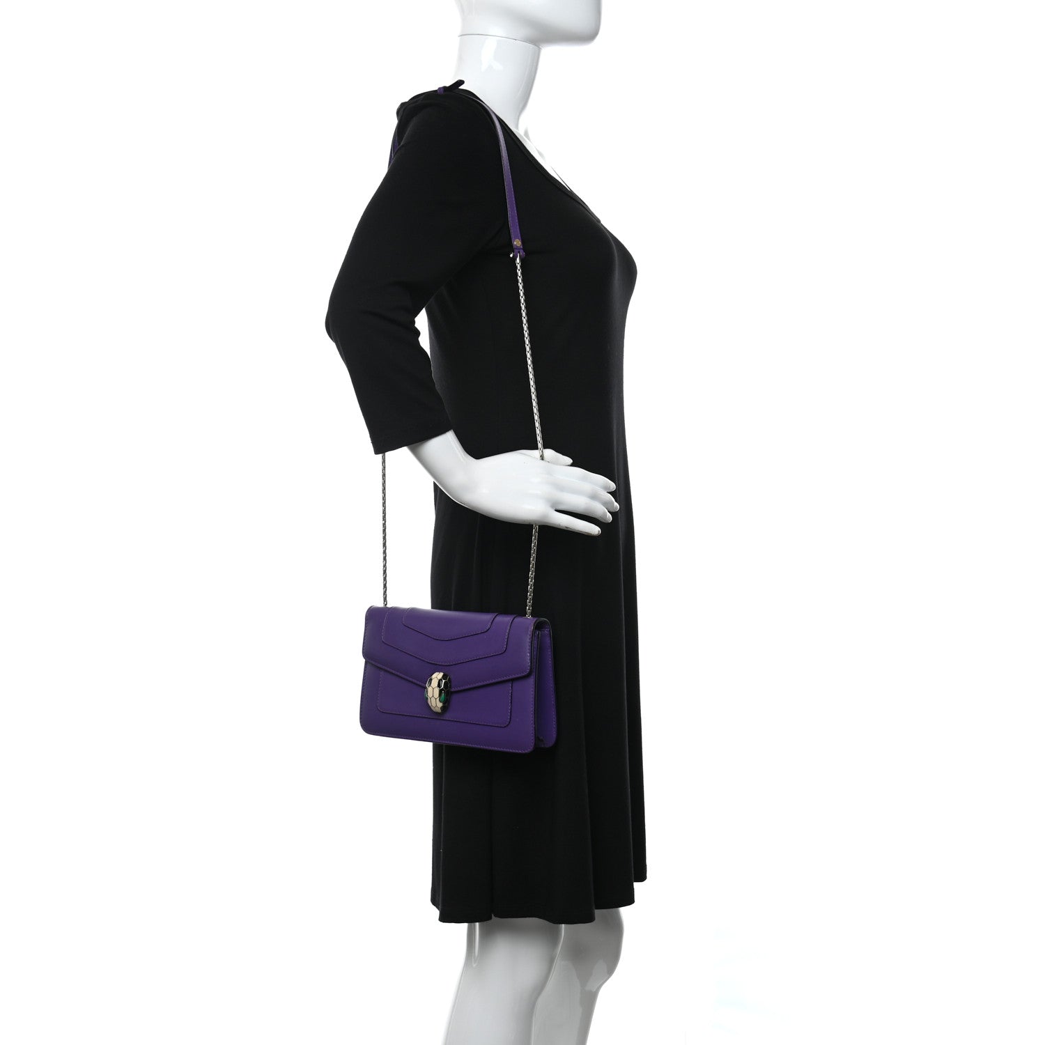 Bulgari Calfskin Serpenti Forever Crossbody Bag Amethyst 2 of 14