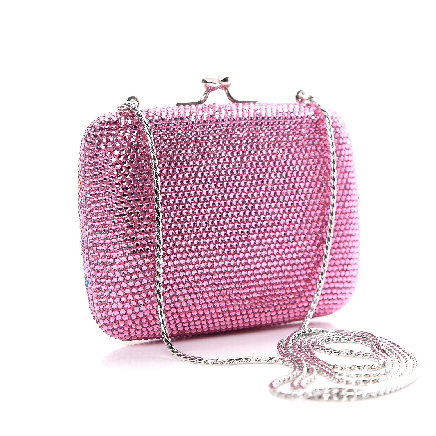Judith Leiber Swarovski Crystal Hello Kitty Minaudiere Clutch Pink 2 of 8
