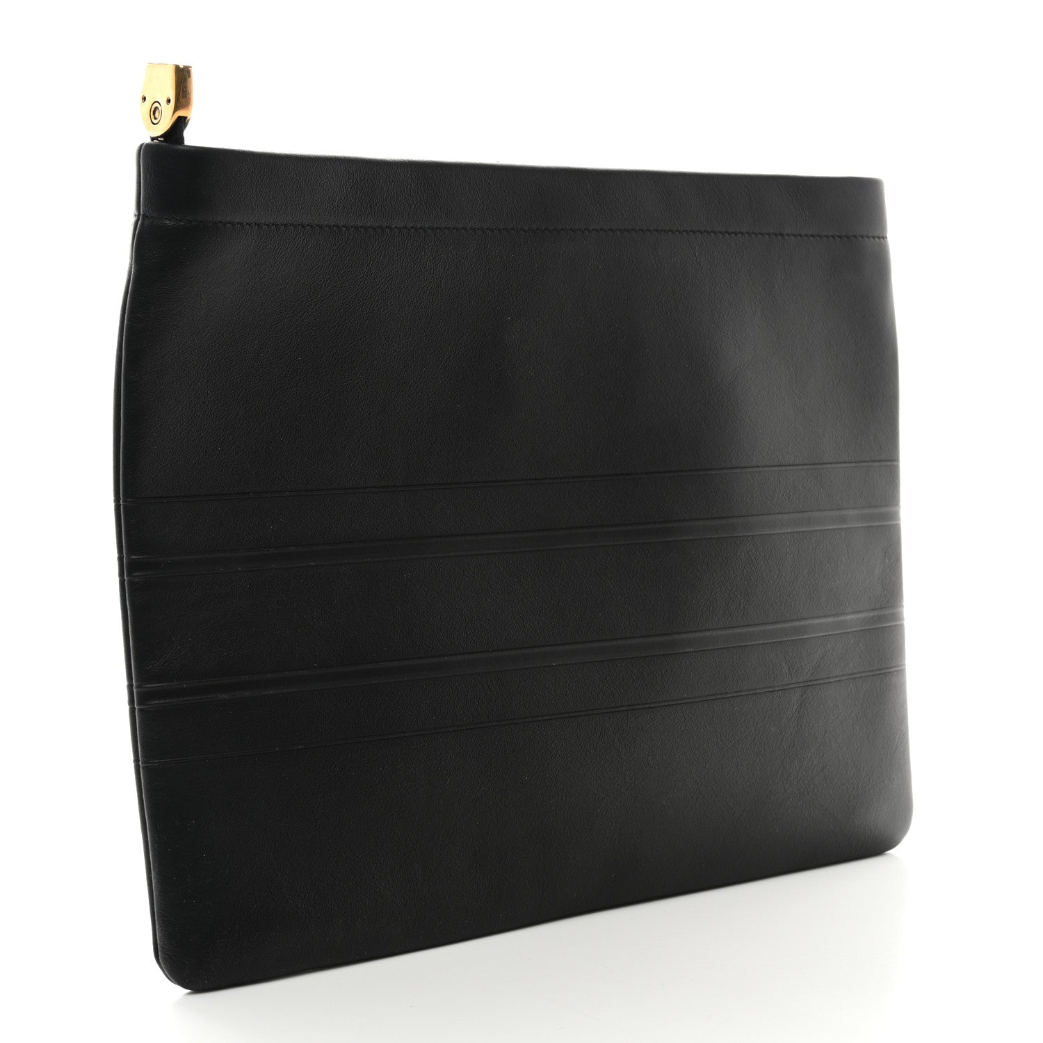 Christian Dior Calfskin Medium Diordouble Zip Pouch Black 3 of 6