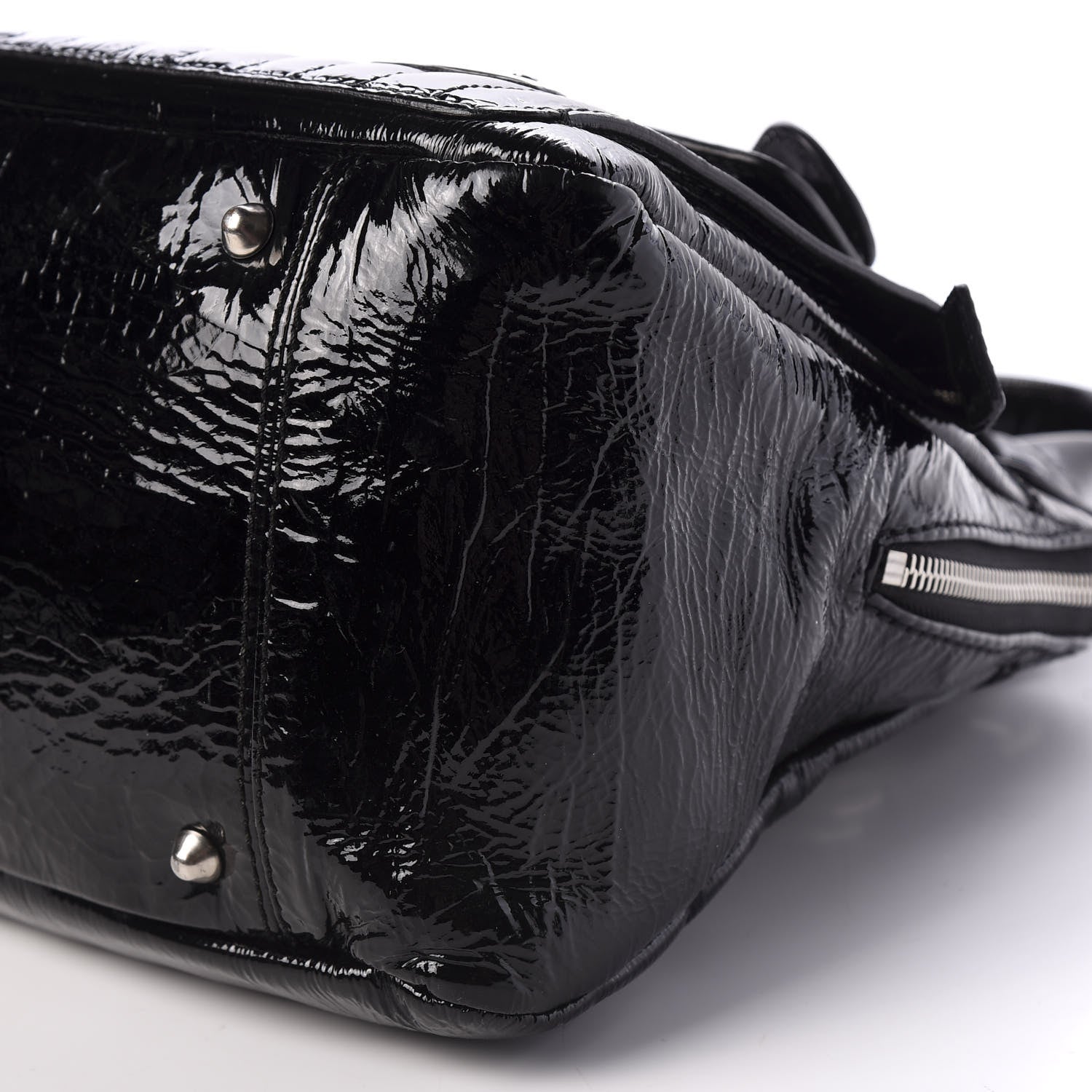 Chloe Patent Calfskin Quilted Large Bay Tote Black 6 of 9