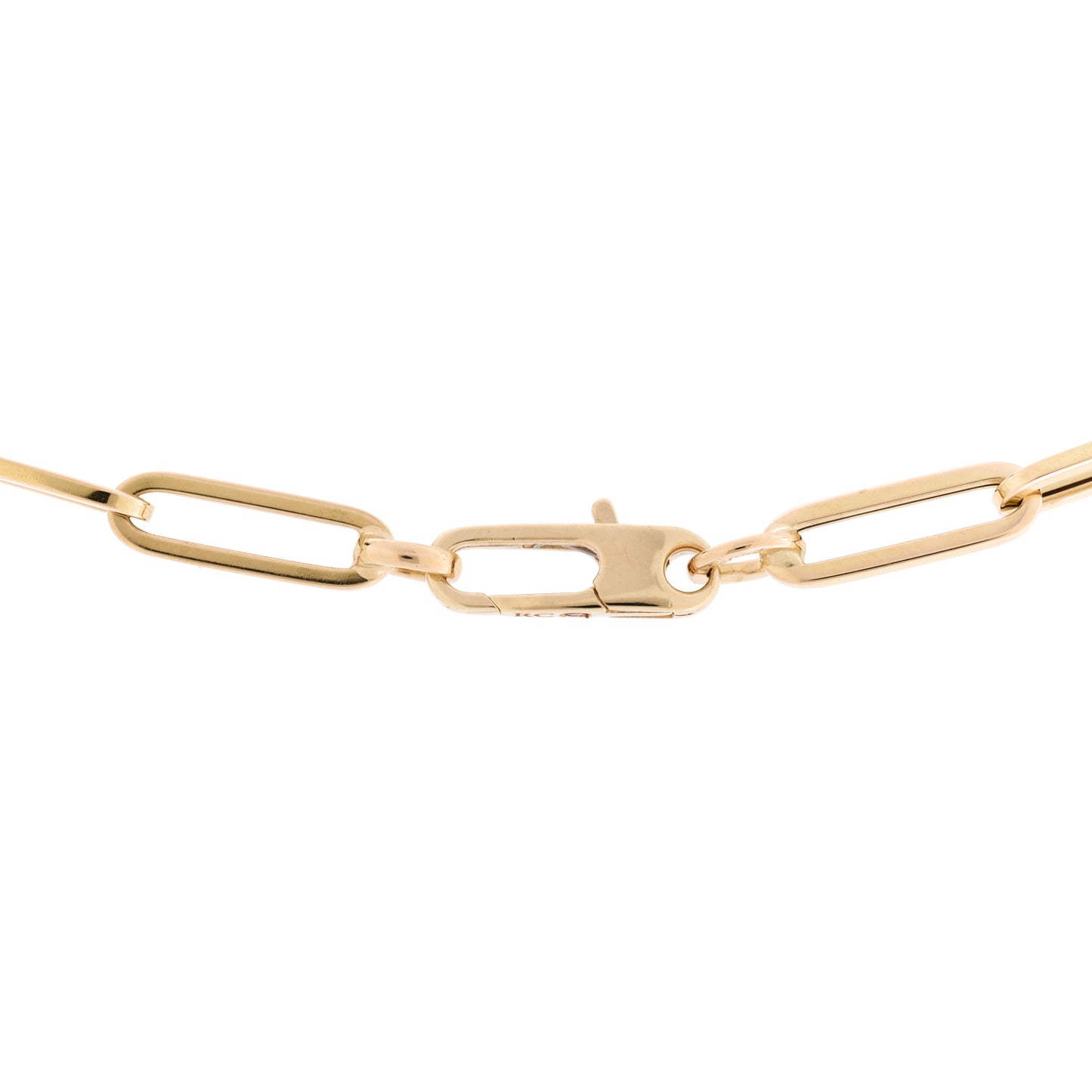 18K Yellow Gold Paper Clip Link Necklace