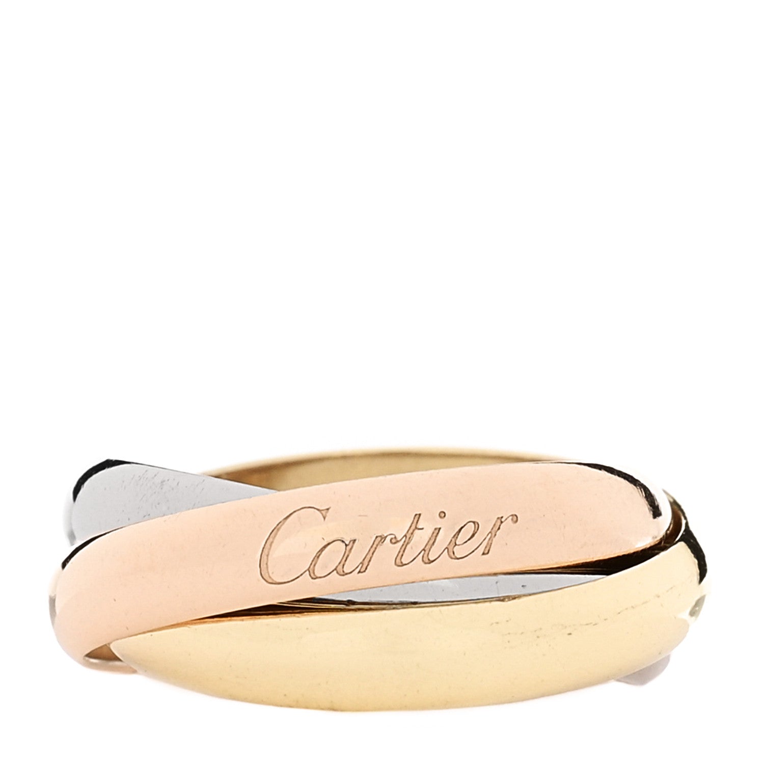 Cartier 18K Pink Yellow White Gold Classic Trinity Ring 53 6.5 1 of 5
