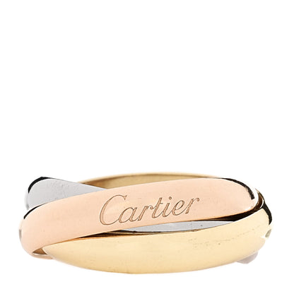 Cartier 18K Pink Yellow White Gold Classic Trinity Ring 53 6.5 1 of 5