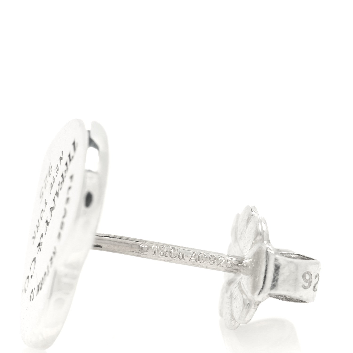 Tiffany Sterling Silver Mini Return To Tiffany Heart Tag Earrings 4 of 4