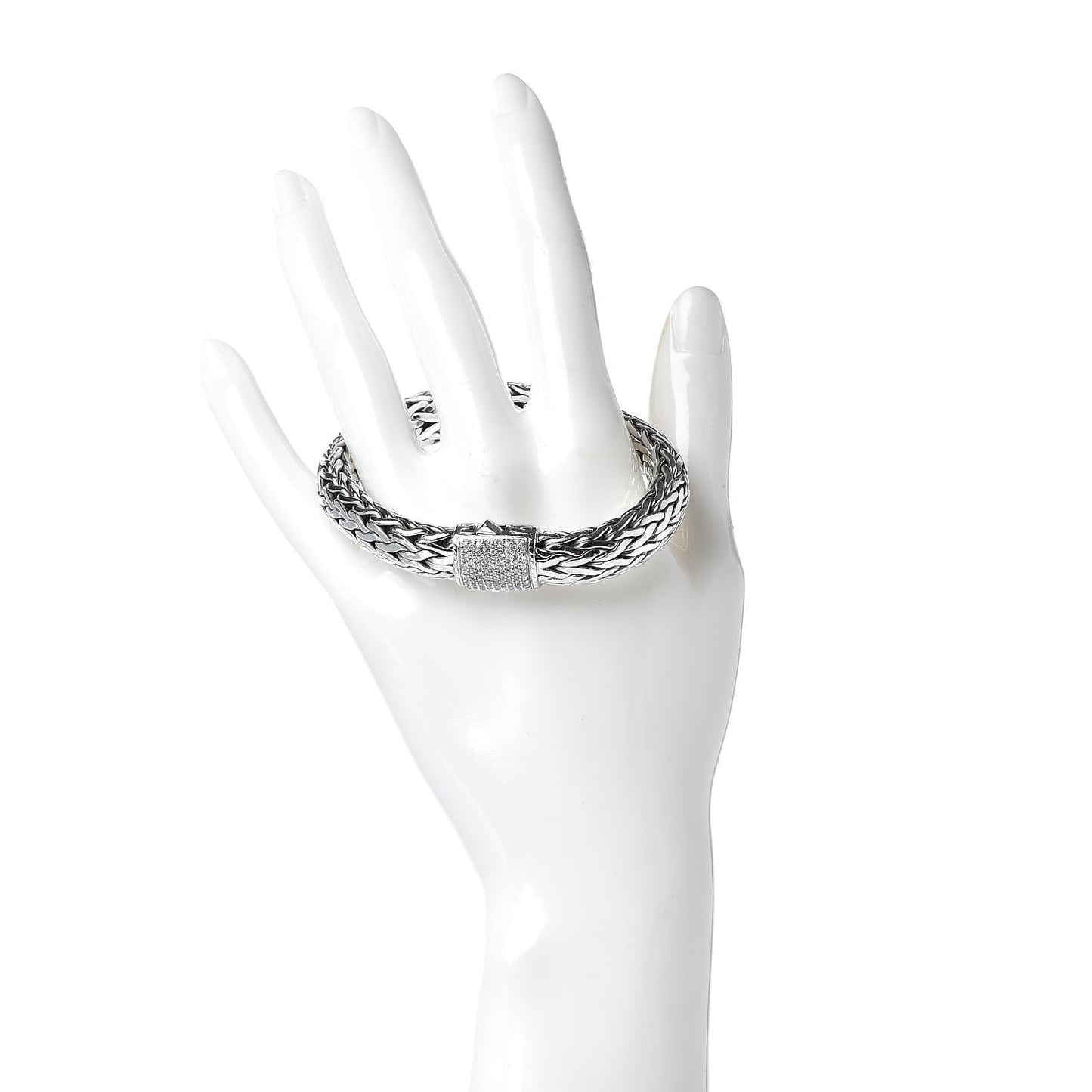 Sterling Silver Diamond 11mm Classic Chain Bracelet