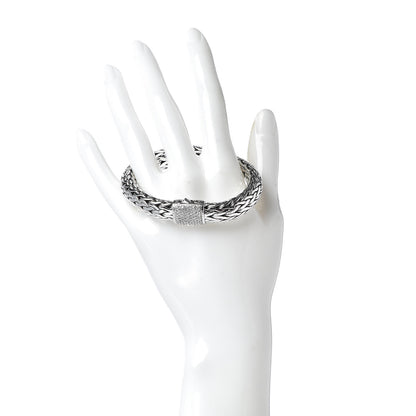 John Hardy Sterling Silver Diamond 11mm Classic Chain Bracelet 2 of 4