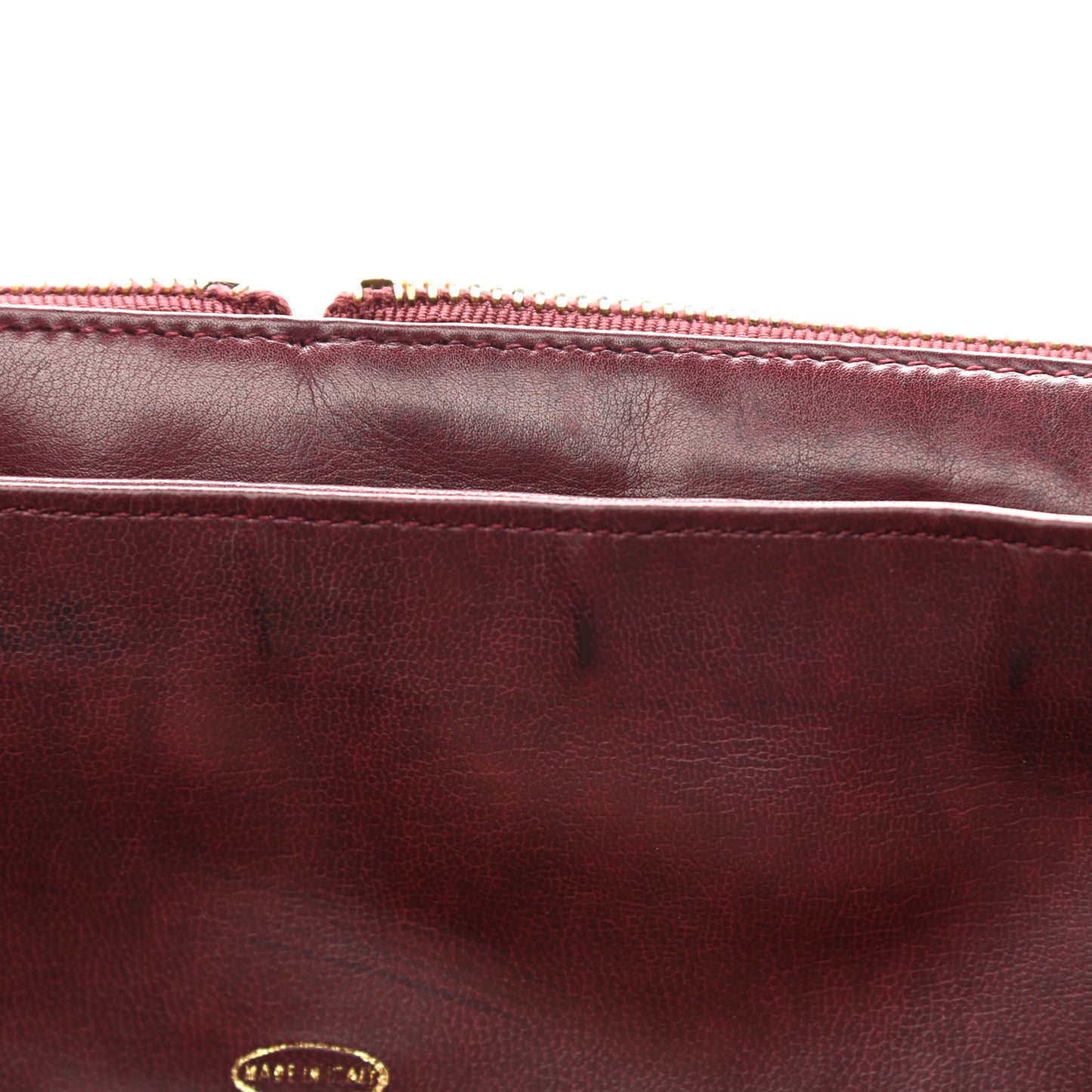 Lambskin Quilted Briefcase Laptop Bag Burgundy