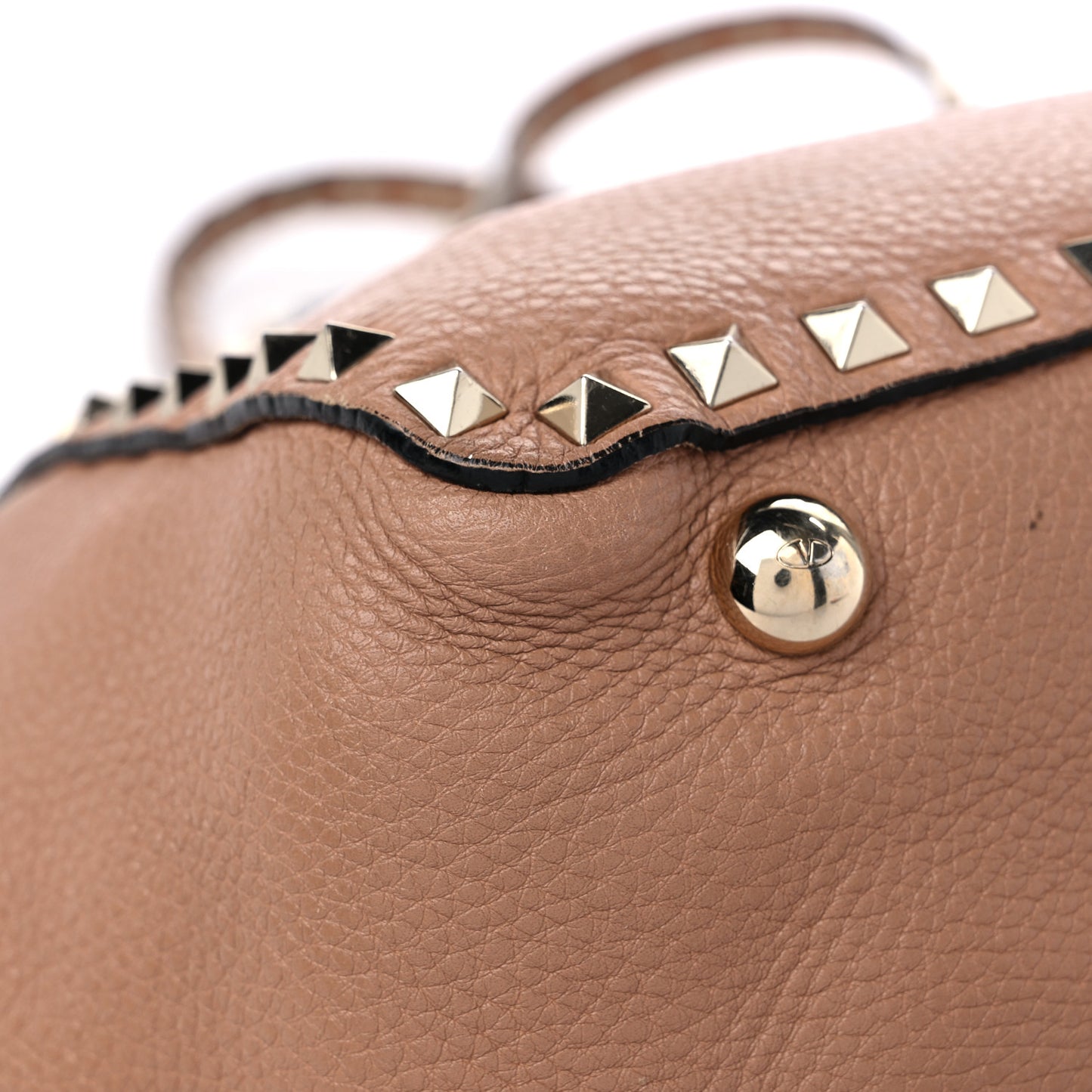 Grained Calfskin Small Rockstud Tote Skin Sorbet
