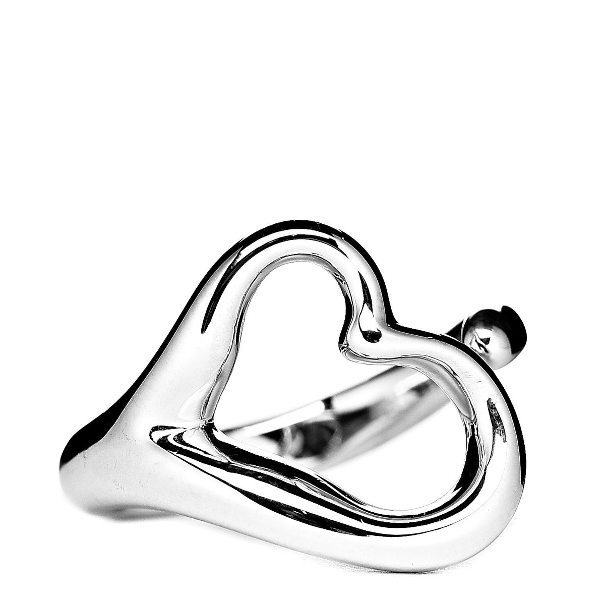 Tiffany Sterling Silver Elsa Peretti Open Heart Ring 47 4 1 of 3