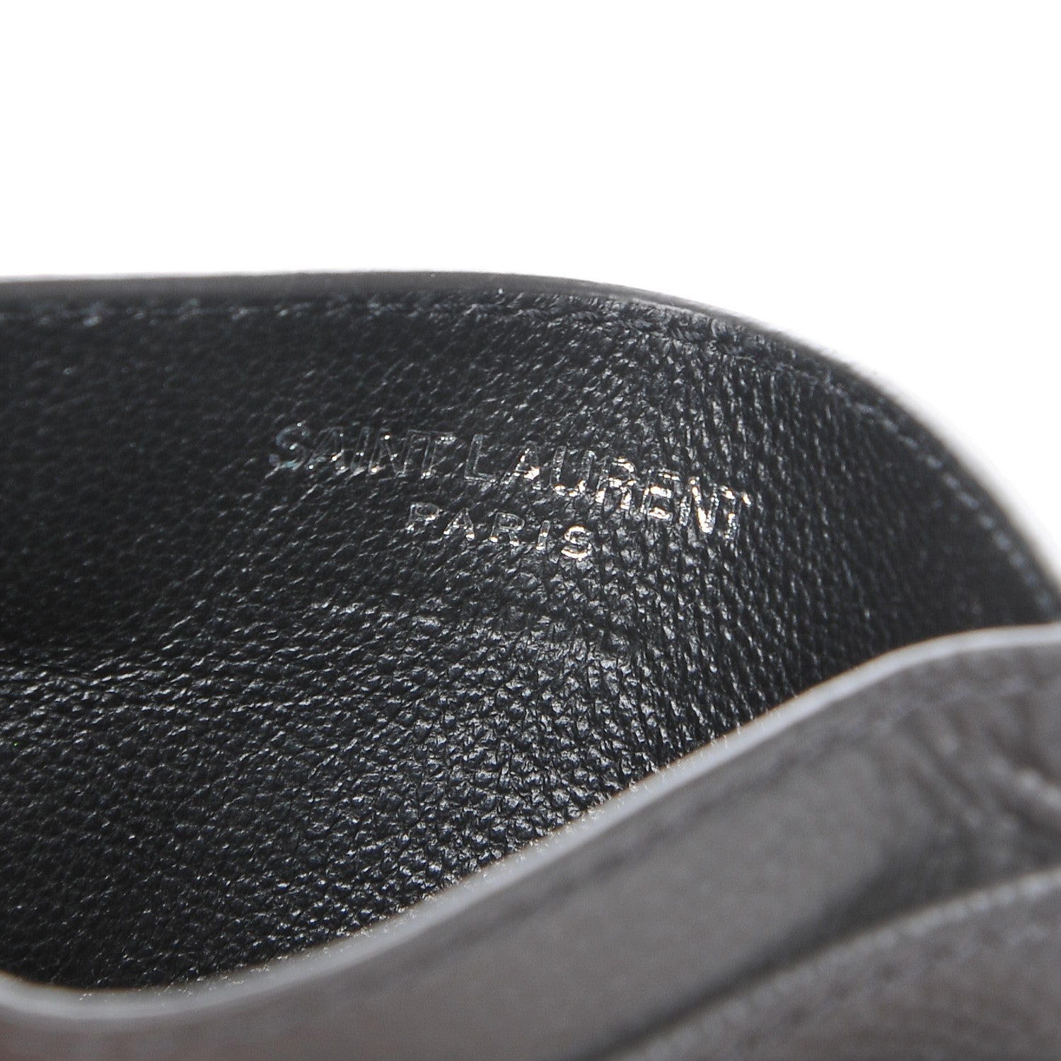 Saint Laurent Grain De Poudre Matelasse Chevron Monogram Credit Card Case Dark Anthracite 6 of 7