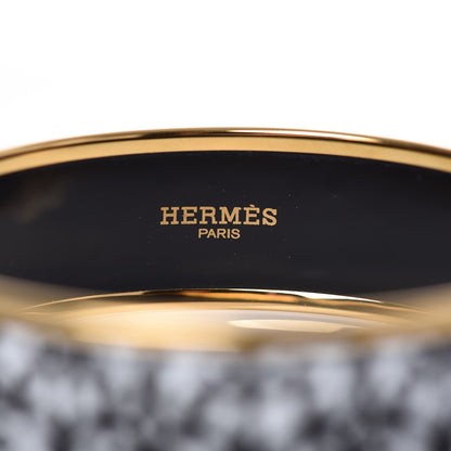 Hermes Enamel Printed Wide Balcons du Guadalquivir Bracelet 65 Black 4 of 5