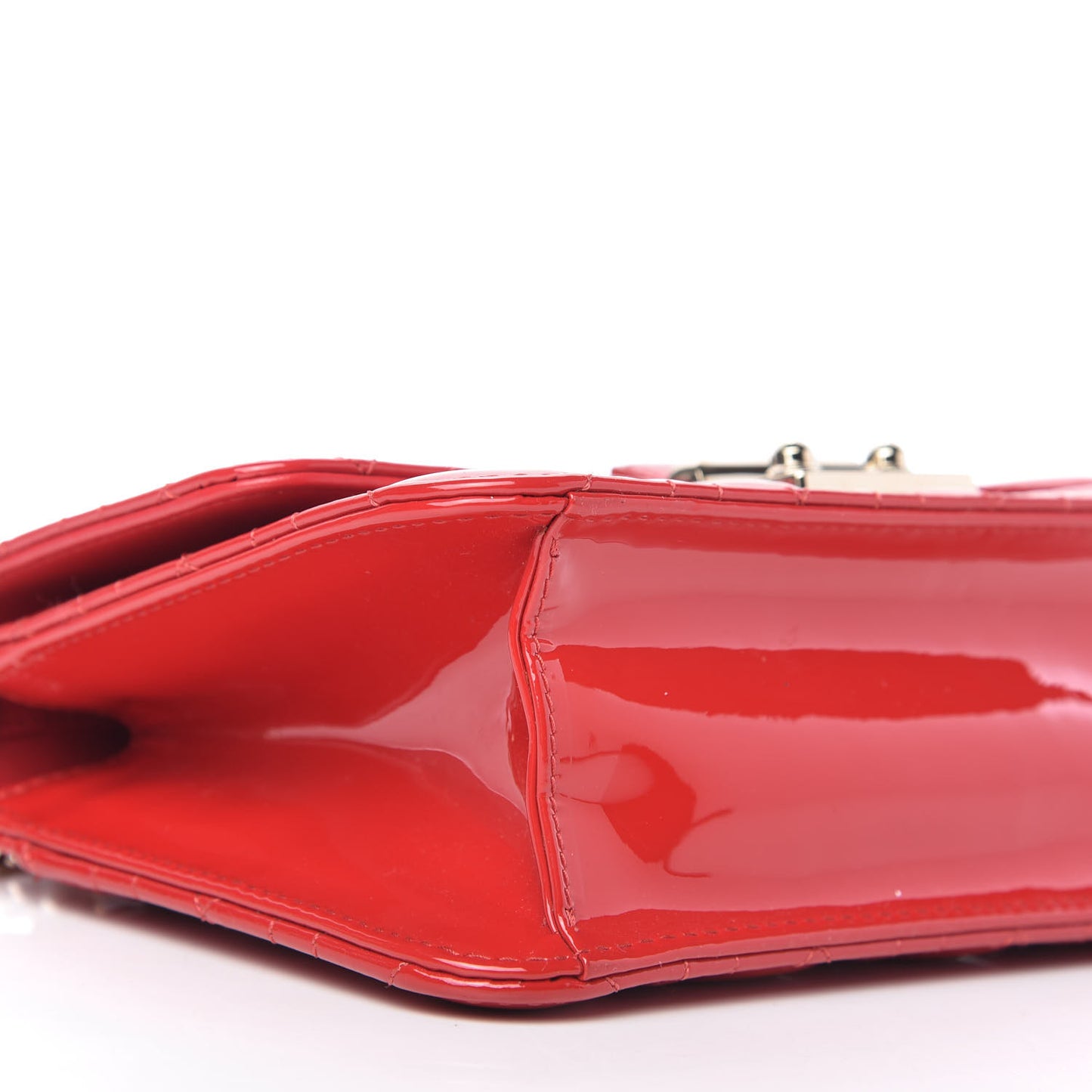 Patent Cannage Miss Dior Promenade Pouch Red