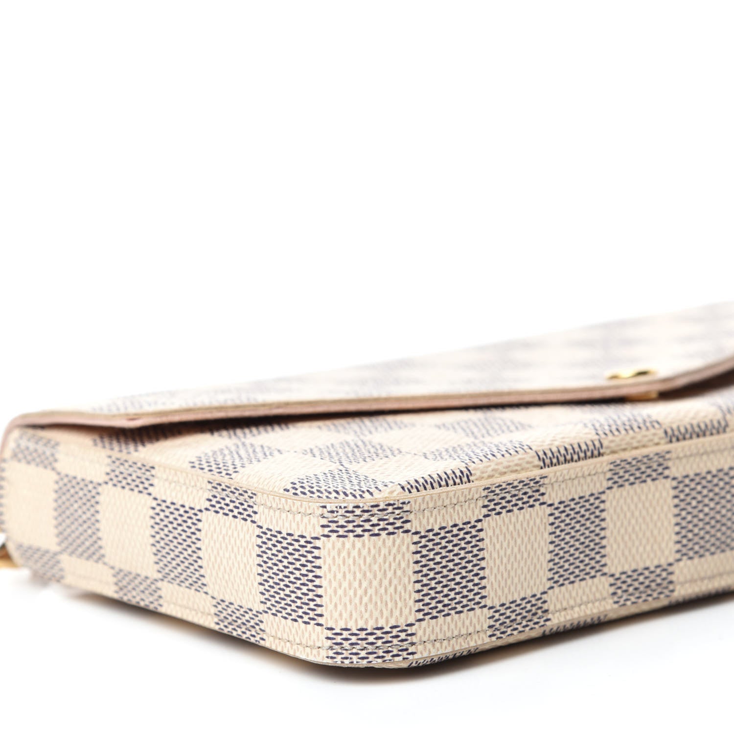 Louis Vuitton Damier Azur Pochette Felicie Chain Wallet Rose Ballerine 6 of 16