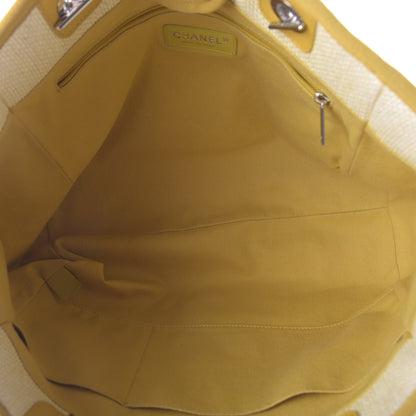 Chanel Woven Straw Raffia Small Deauville Tote Yellow 5 of 10