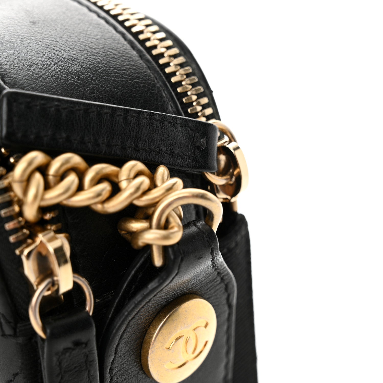Chanel Calfskin Grosgrain Stitched Button Up Camera Case Black 15 of 15