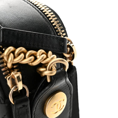 Chanel Calfskin Grosgrain Stitched Button Up Camera Case Black 15 of 15