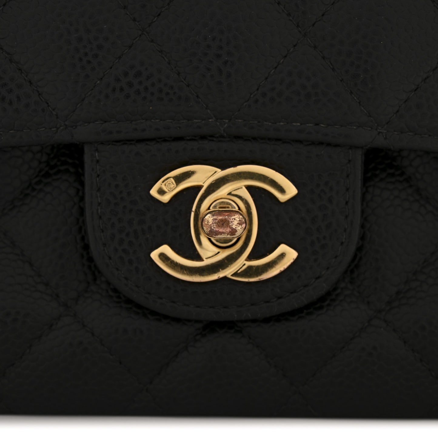 Caviar Quilted Medium Double Flap Black