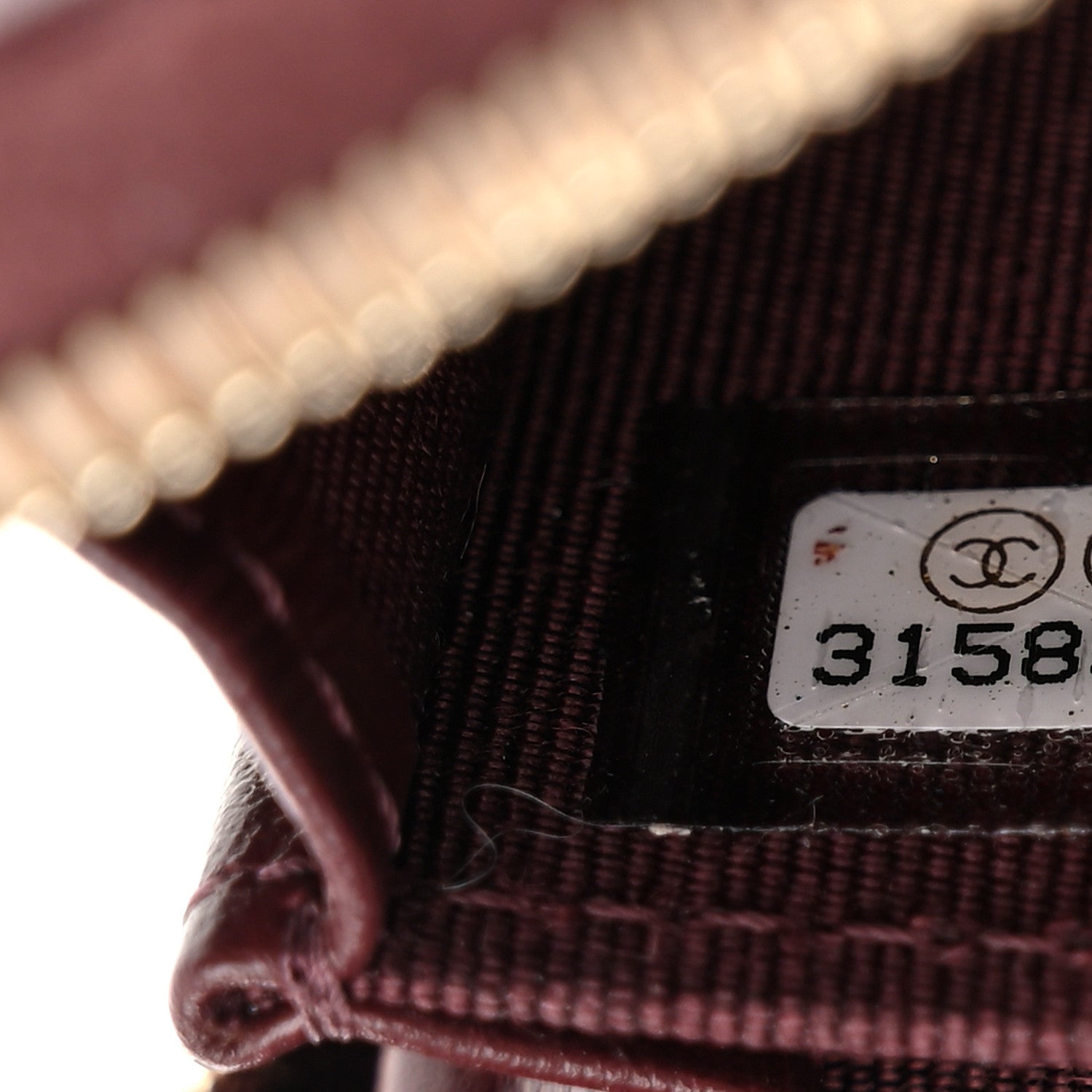 Chanel Caviar Quilted Zip Around Coin Purse Burgundy 7 of 7