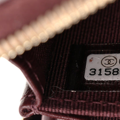 Chanel Caviar Quilted Zip Around Coin Purse Burgundy 7 of 7