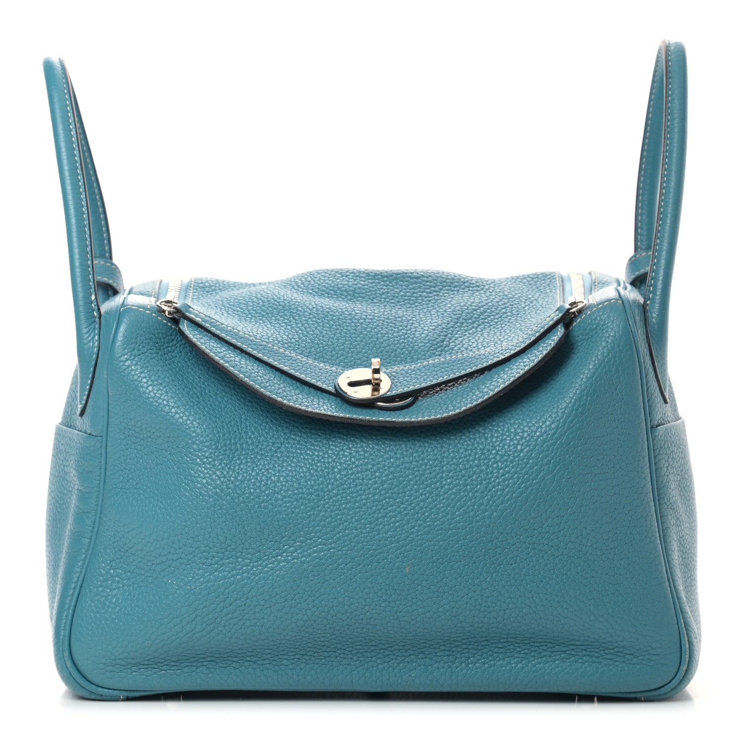 Hermes Taurillon Clemence Lindy 30 Blue Jean 1 of 15